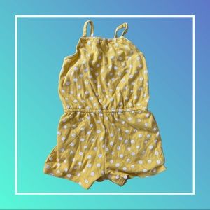 Yellow Polka Dot Romper—18/24m